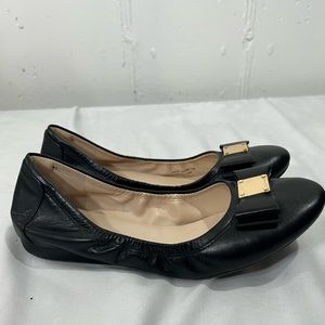 Cole Haan Women’s Tali Bow Ballet Flats Black Gold Size 8.5